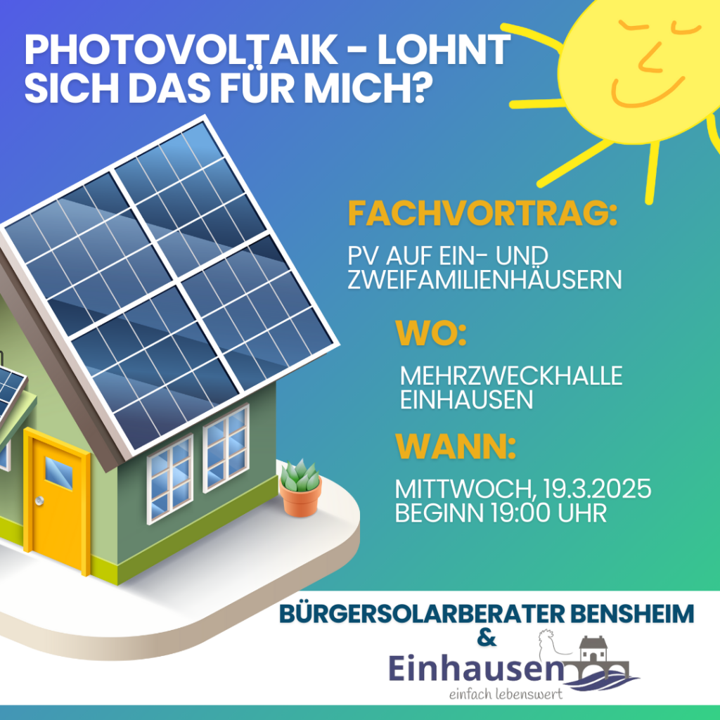 Fachvortrag Gemeinde Einhausen PV auf Ein- und Zweifamilienhäusern